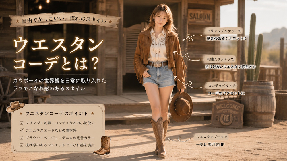 ウエスタン（カウボーイ）ファッションの特徴
