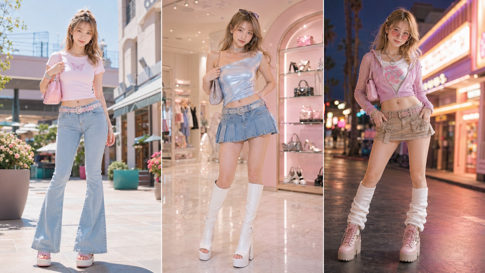 Y2Kファッションのコーディネート例