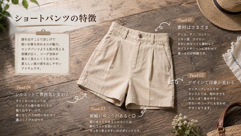 ショートパンツの特徴