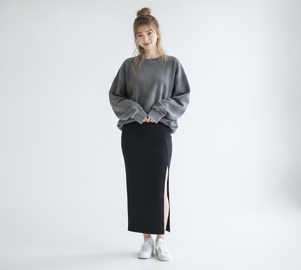 オーバーサイズ(ビッグ・ルーズ)シルエットのコーディネート例