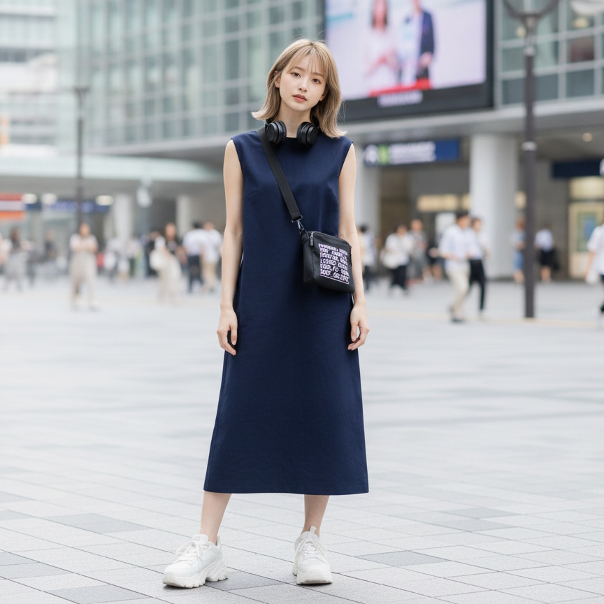 ボクシー(ボックス)シルエットのコーディネート例