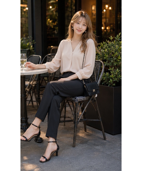 大人っぽく見せたい時のストレートパンツのコーディネート