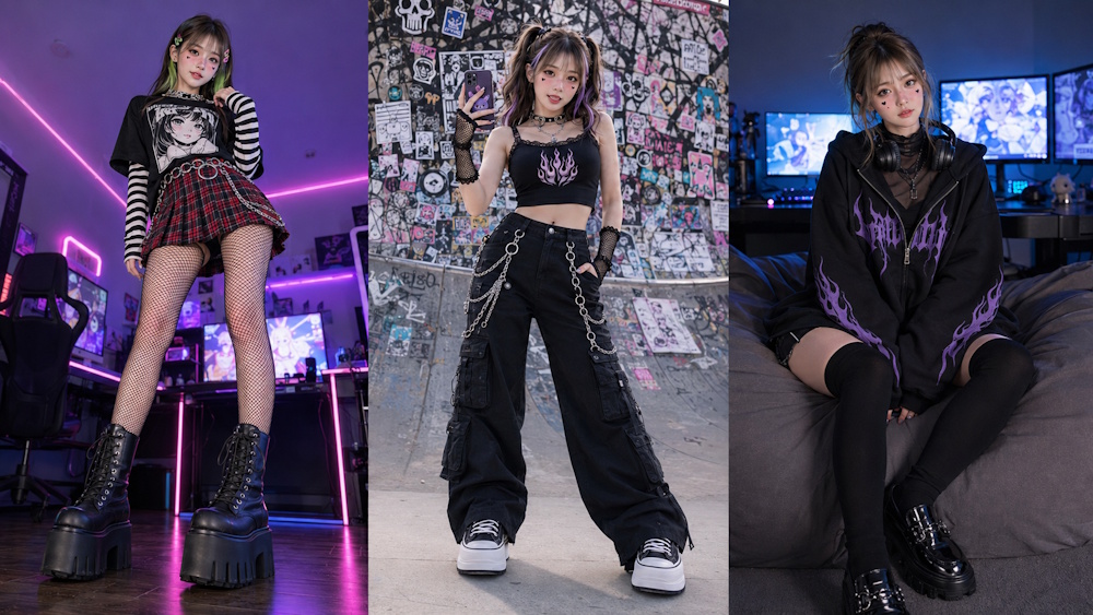 E-girlのコーディネート例