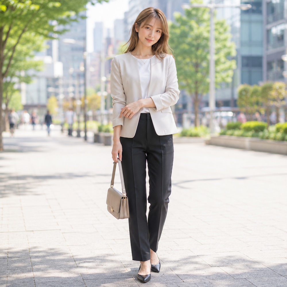きれいめカジュアルなストレートパンツコーデ
