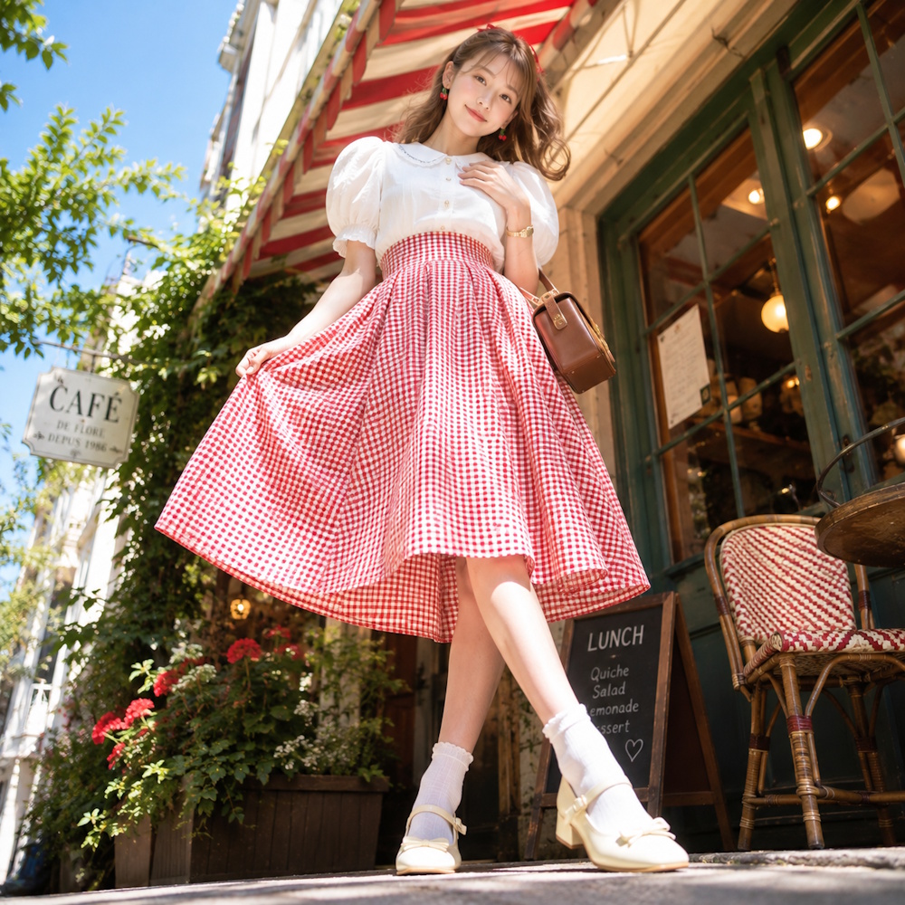 レトロガーリーの夏コーディネート