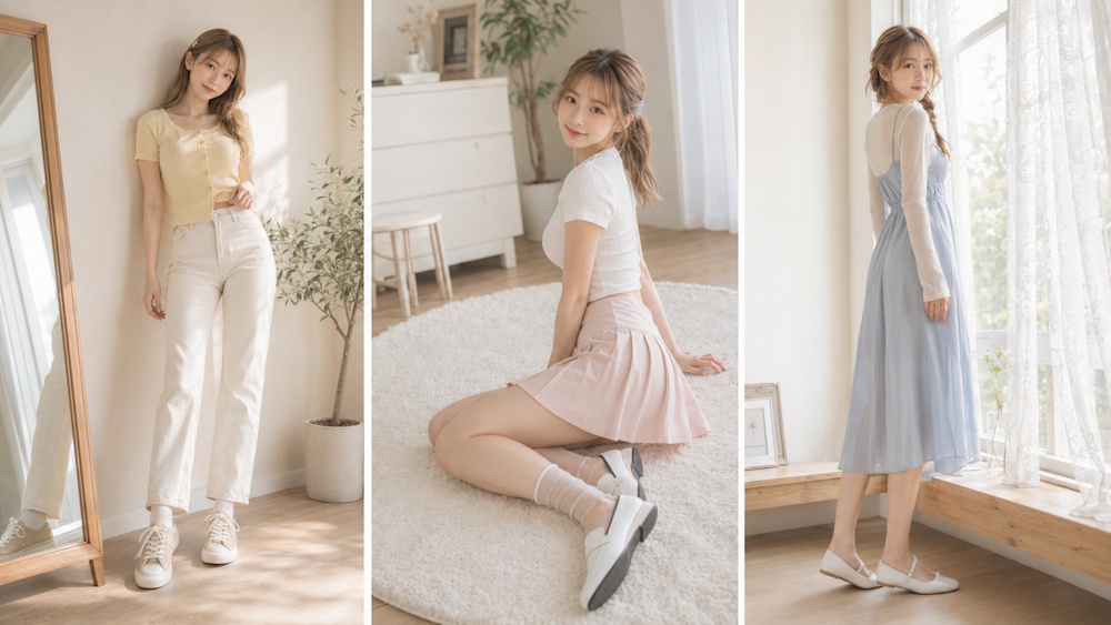 ソフトガールのコーディネート例
