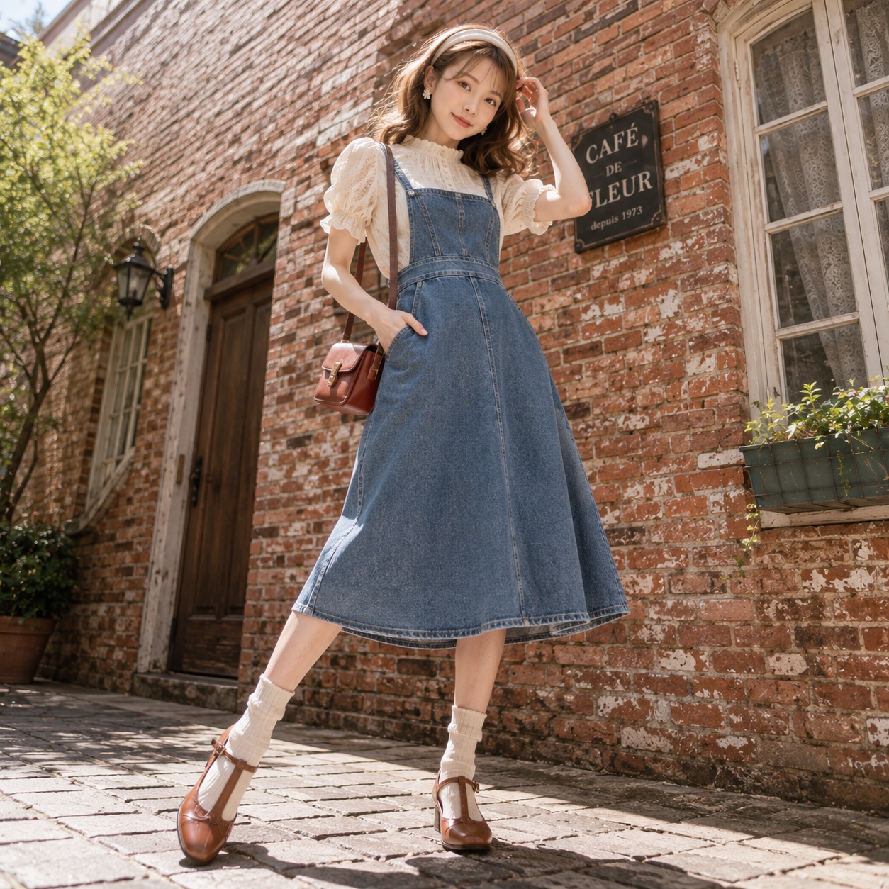 レトロガーリーの夏コーディネート