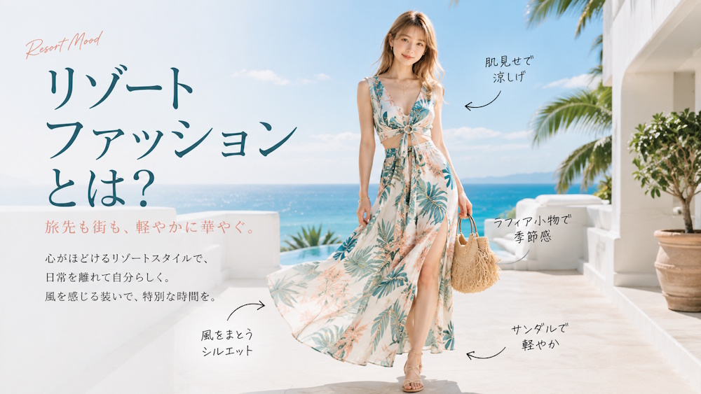 リゾートファッションのコーディネート例