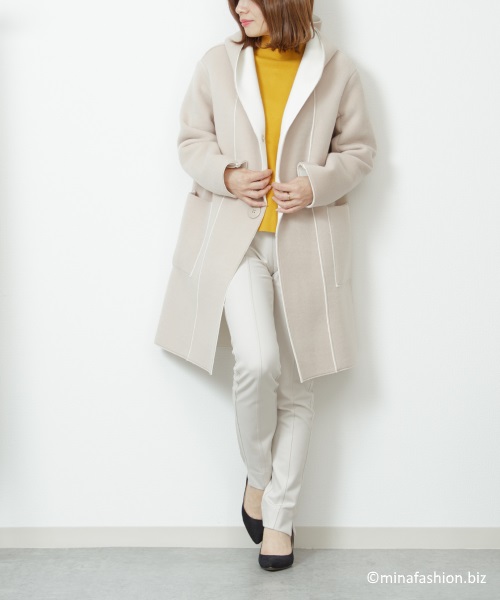 DoCLASSE　エアーウォーム・配色フードコート ¥ 9,990