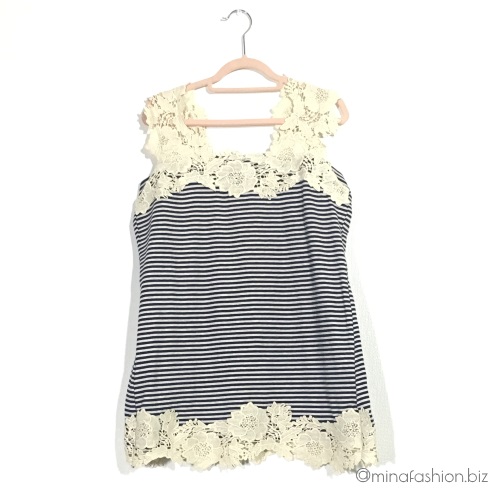 オシャレウォーカー　n'Orレース×ボーダータンク　1,998円(税込)