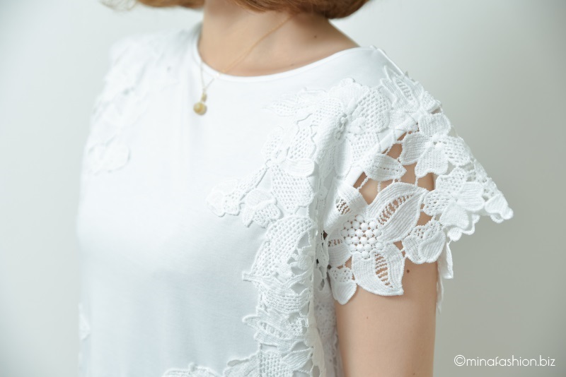 DoCLASSE 超長綿モチーフレース・プルオーバー