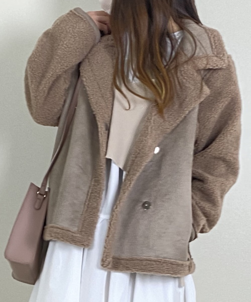 Newlyme フェイクムートンボアコート ¥5,490(税込)