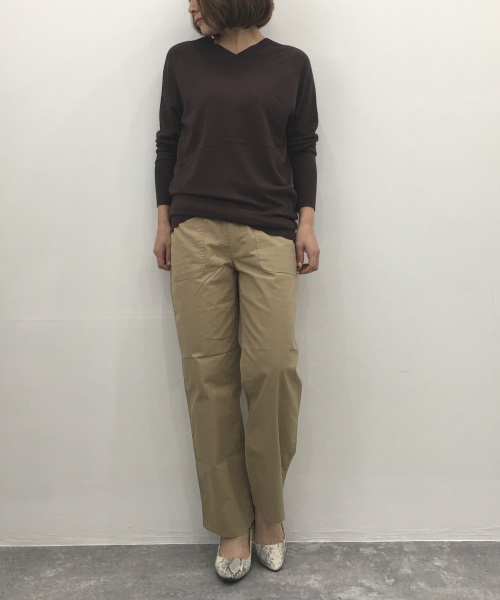 DoCLASSE シルクフィール・Vネックラグランセーター