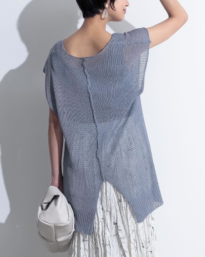 Re:EDIT透かし編みバックスリットフレンチスリーブサマーニット2,990円