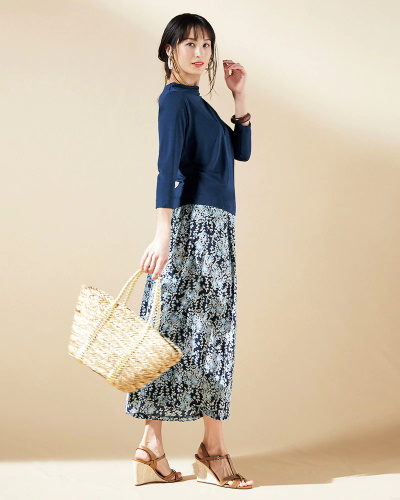 DoCLASSEUVスラブ・スカートライクパンツ／マルチ3,990円