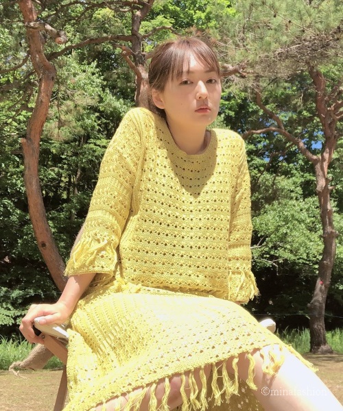 REAL CUBE フリンジデザインニットセットアップ　3,300円