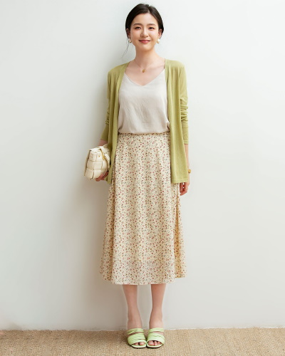 SAISON DE PAPILLON花柄プリントフレアスカート2,690円