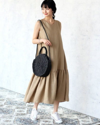 Bou Jeloudフレンチリネンティアードワンピース5,390円