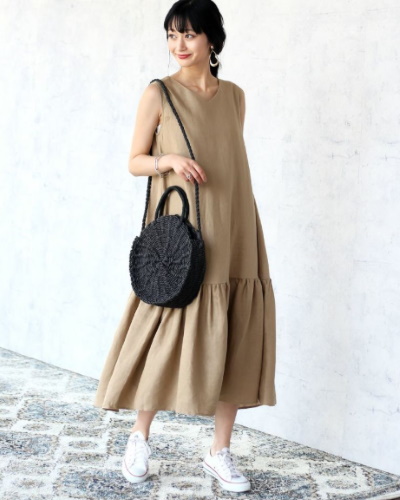 Bou Jeloudフレンチリネンティアードワンピース5,390円