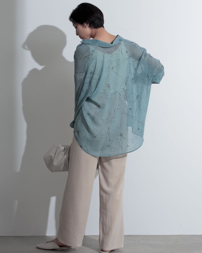 Re:EDITフラワープリントシアーシャツ4,540円