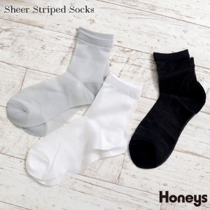 Honeysシアーストライプソックス350円
