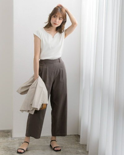 Pierrot選べるフレンチスリーブテレコリブカットソー1,390円