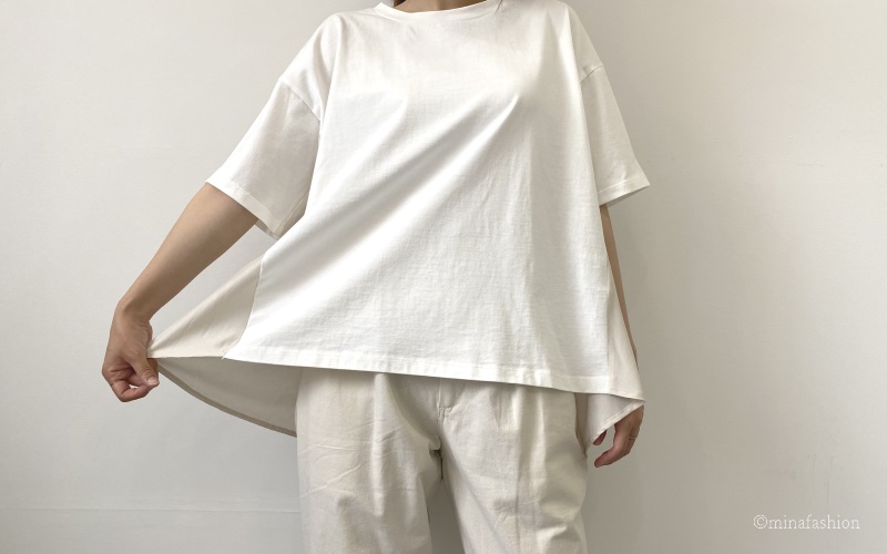 REAL CUBE　バックシャン異素材トップス