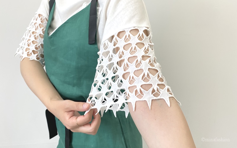 REAL CUBE スターレーススリーブトップス