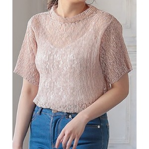 神戸レタス・プリーツレースブラウス/1,600円