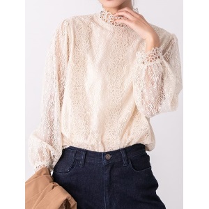 fifth・プチハイネックレースラインブラウス/3,790円