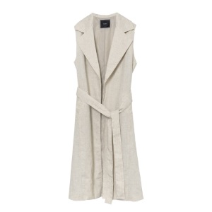 Re:EDIT・リネンブレンドノースリーブロングジャケットコート/5,292円