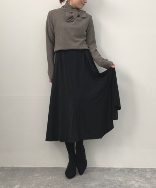 DoCLASSE　ドレープジャージー・ジグザグフレア／無地