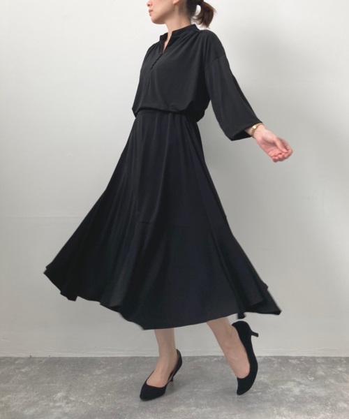 DoCLASSE　ドレープジャージー・ジグザグフレア／無地