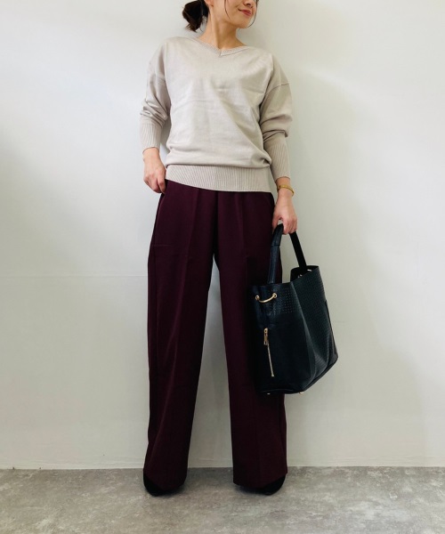 DoCLASSE　リラクシーニット・Vネックプルオーバー