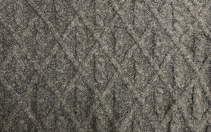 SAISON DE PAPILLON アーガイル調ケーブル編みニットプルオーバー