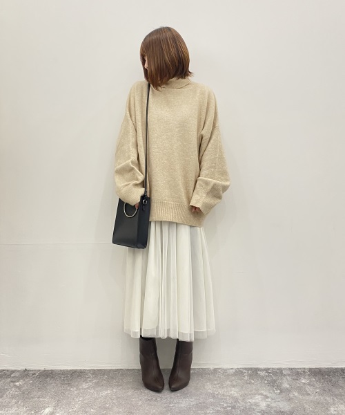 SAISON DE PAPILLON ビックシルエットタートルネックニットプルオーバー