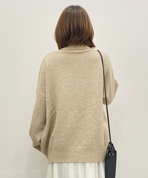 SAISON DE PAPILLON ビックシルエットタートルネックニットプルオーバー