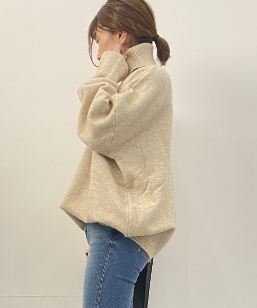 SAISON DE PAPILLON ビックシルエットタートルネックニットプルオーバー