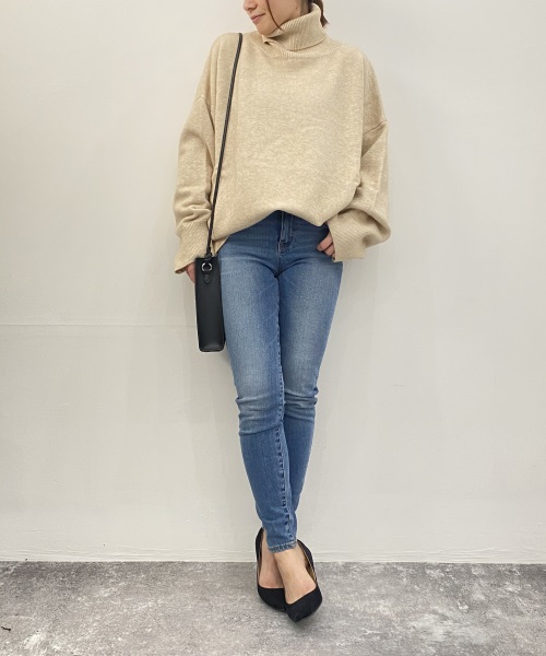 SAISON DE PAPILLON ビックシルエットタートルネックニットプルオーバー