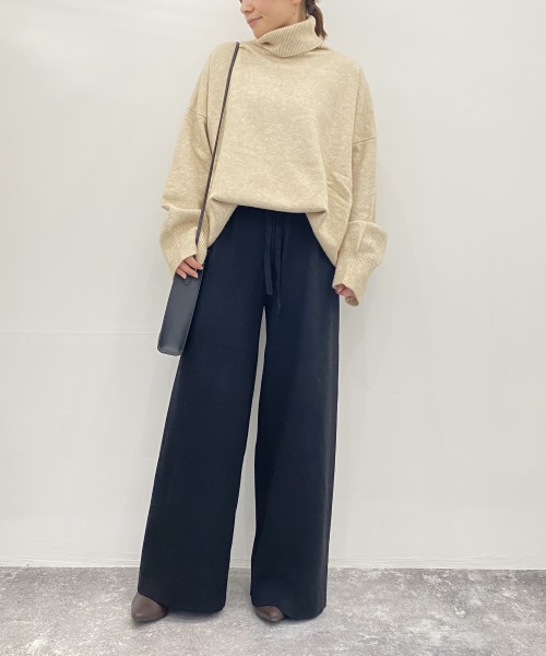 SAISON DE PAPILLON フルレングスニットワイドパンツ