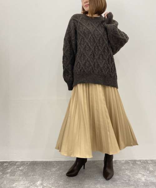 SAISON DE PAPILLON　バックゴムロングプリーツスカート