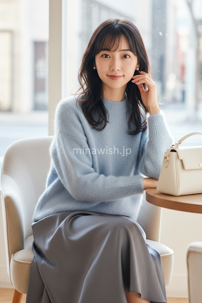 40代の冬を明るく彩るきれい色ニット。大人が素敵に見える選び方と着こなし