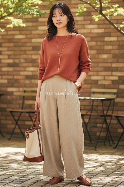 40代の冬を明るく彩るきれい色ニット。大人が素敵に見える選び方と着こなし