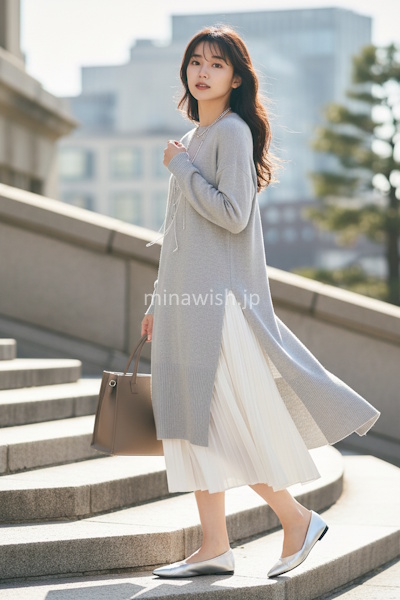 40代の冬を明るく彩るきれい色ニット。大人が素敵に見える選び方と着こなし