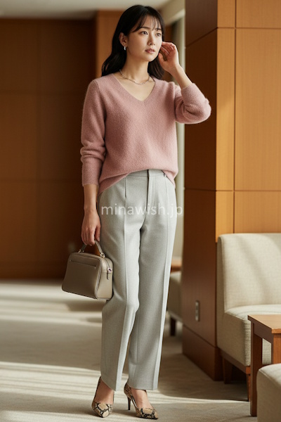 40代の冬を明るく彩るきれい色ニット。大人が素敵に見える選び方と着こなし