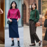 40代の冬を明るく彩るきれい色ニット。大人が素敵に見える選び方と着こなし