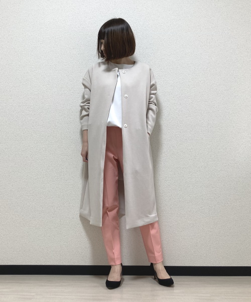 DoCLASSE　シャインストレッチ・ノーカラーコート