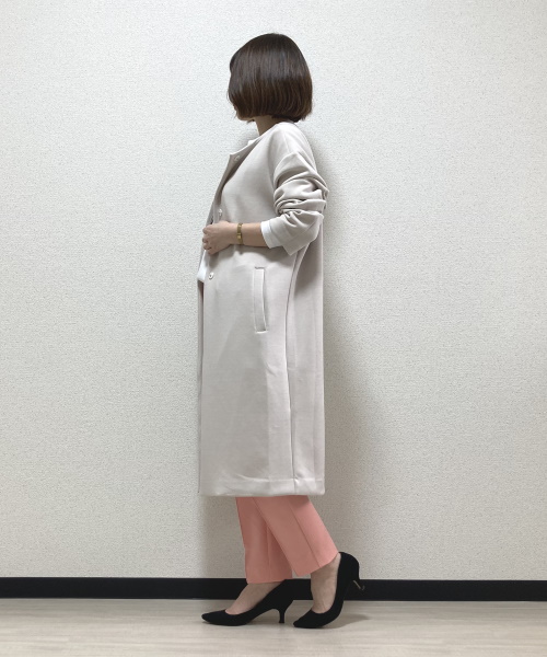 DoCLASSE　シャインストレッチ・ノーカラーコート