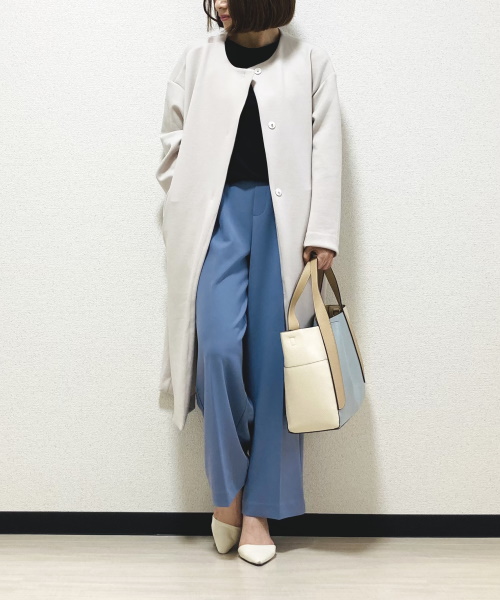 DoCLASSE　シャインストレッチ・ノーカラーコート