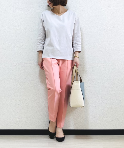 DoCLASSE　ドゥクラッセTシャツ・抜け感Vネック7分袖